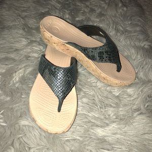 Snake Print Croc Sandals